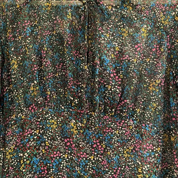 Topshop ditsy floral chiffon midi dress in multi - Picture 9 of 16